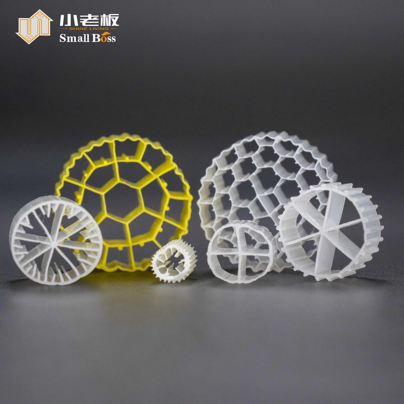 PE38 Moving Bed Biofilm Reactor White Natural Color Virgin HDPE Material Mbbr Carrier