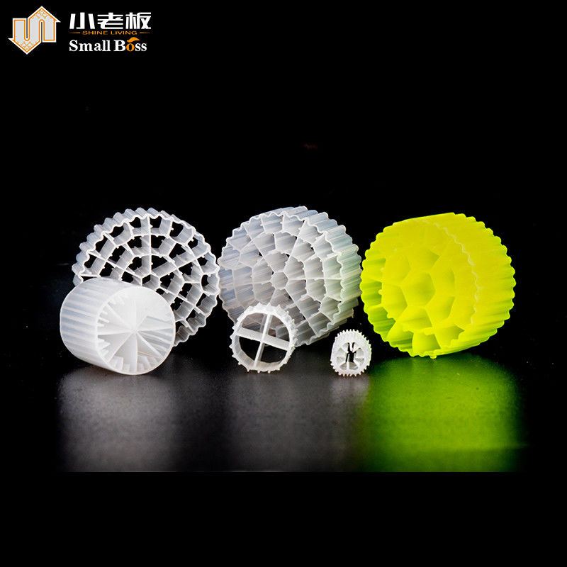 PE38 Moving Bed Biofilm Reactor White Natural Color Virgin HDPE Material Mbbr Carrier