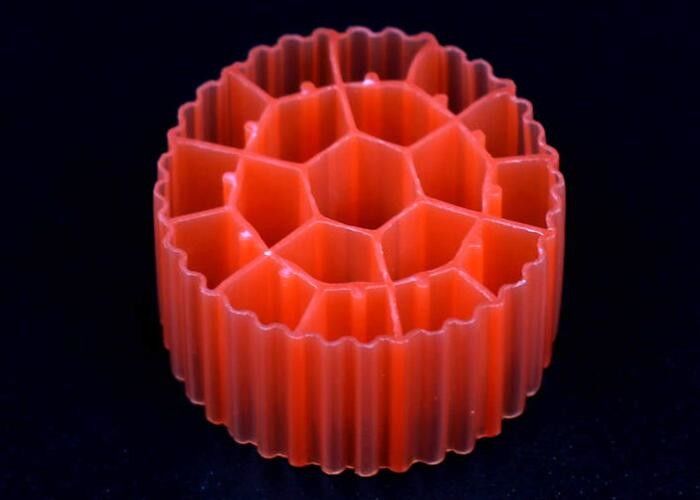 Red / Yellow Plastic MBBR Bio Media K1 500 m2/m3 Surface Area With White Color