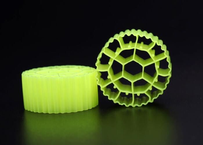 Yellow Mbbr Plastic Bio Balls Filter Media For Aquarium 25mm X 12mm Hot Mould