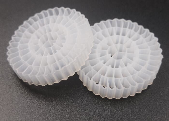 Virgin HDPE Material MBBR Bio Media K5 White Color With 25*4mm Size For IFAS Equipment