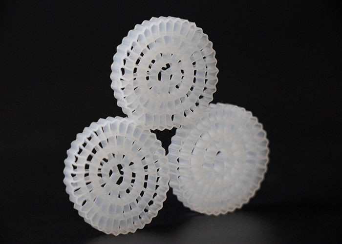 Virgin HDPE Material MBBR Bio Media White Color And 25*4mm Size High Surface Area MBBR