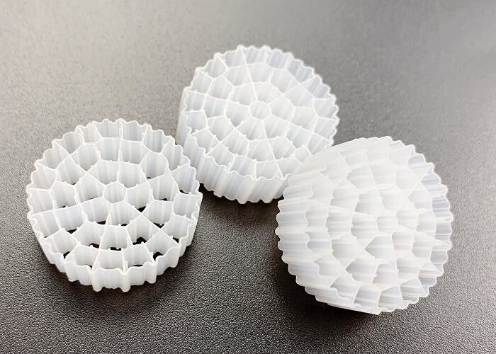 Virgin HDPE 25*10MM White Color MBBR Plastic Filter Media Large Surface Area
