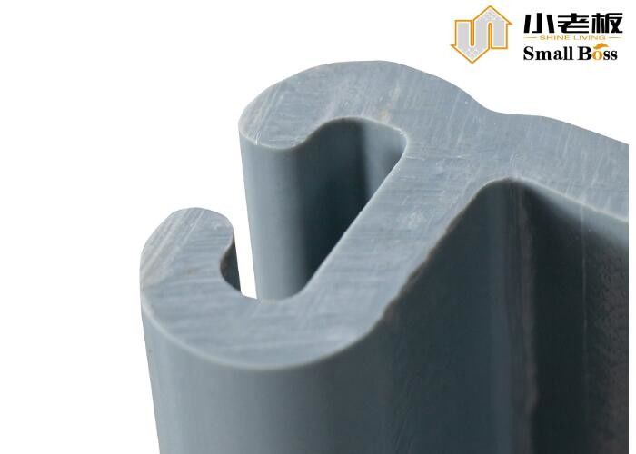 Grey Color Vinyl PVC Sheet Pile Customized Z Type Extrusion