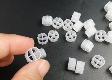 High Efficiency Biofilm Carrier MBBR Filter Media 11mm X 7mm Size And White Color