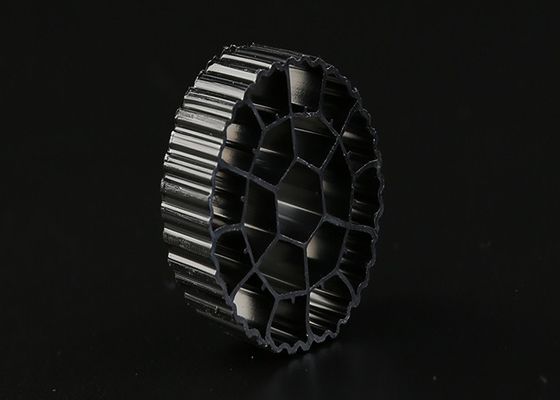 Black Color Plastic MBBR Kaldnes K1 MBBR Bio Media HDPE Material 25mm X 12mm Size